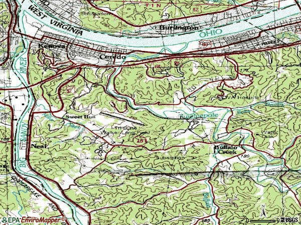 Zip code 25530 topographic map