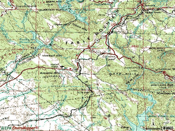 Zip code 95327 topographic map