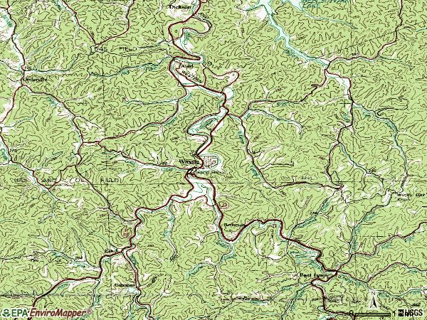 Zip code 25570 topographic map