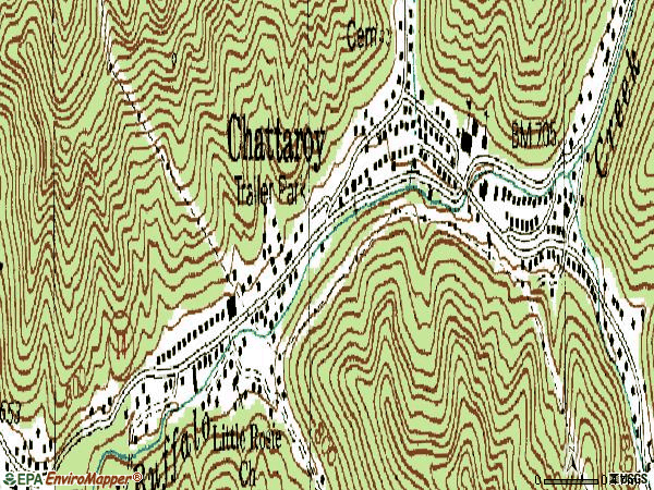 Zip code 25667 topographic map
