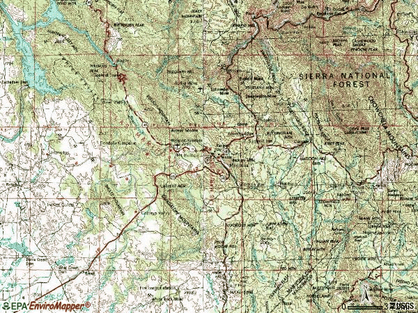 Zip code 95338 topographic map