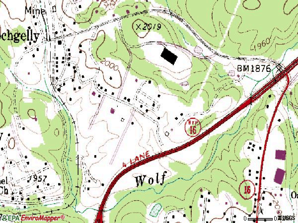 Zip code 25866 topographic map