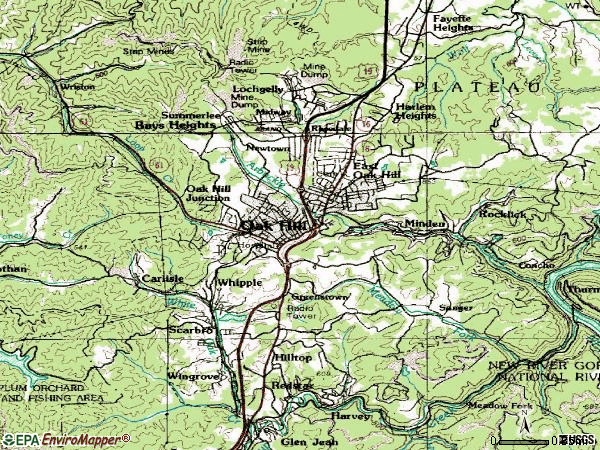 Zip code 25901 topographic map