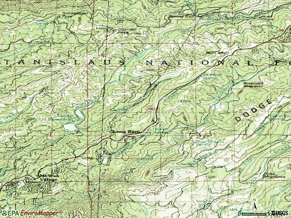 Zip code 95346 topographic map