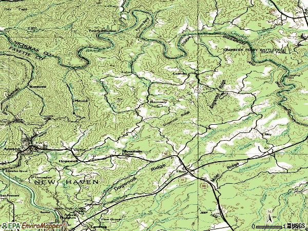 Zip code 25938 topographic map