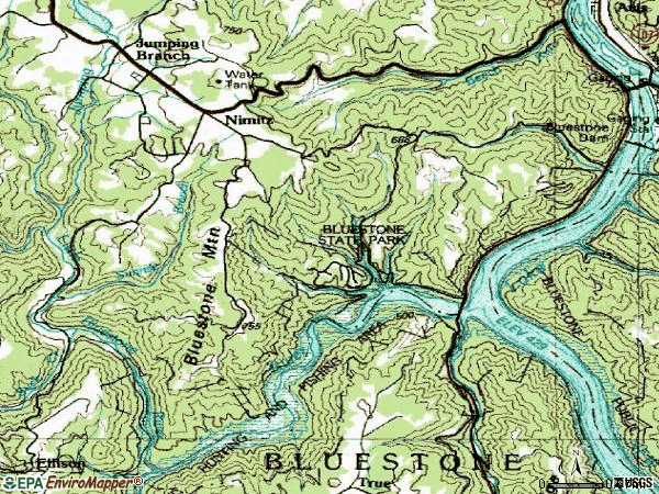 Zip code 25978 topographic map
