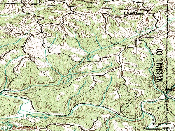 Zip code 26036 topographic map