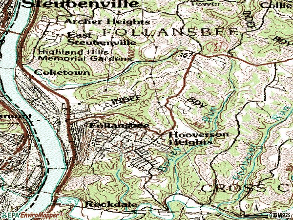 Zip code 26037 topographic map