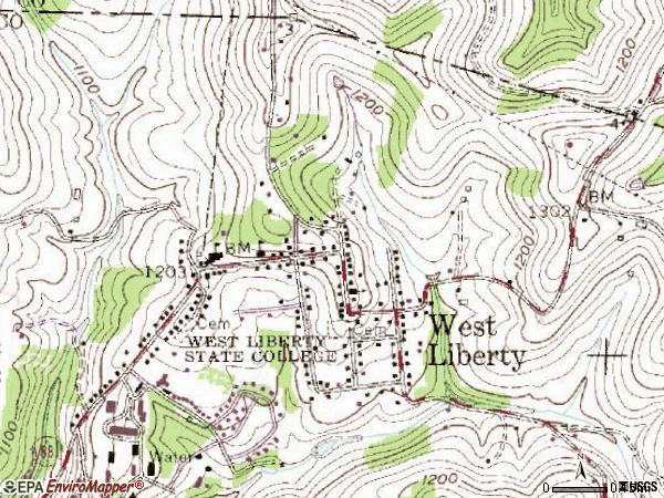 Zip code 26074 topographic map
