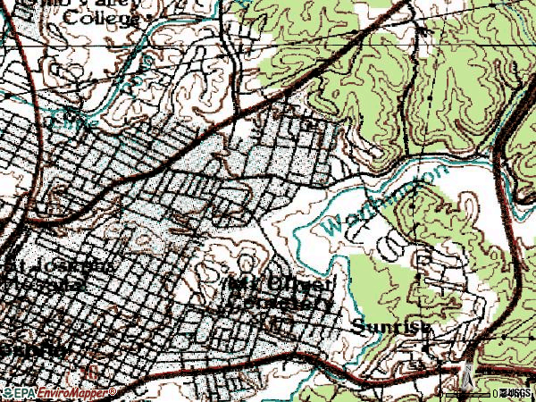 Zip code 26104 topographic map