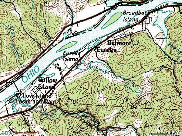 Zip code 26134 topographic map