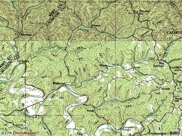 Zip code 26136 topographic map