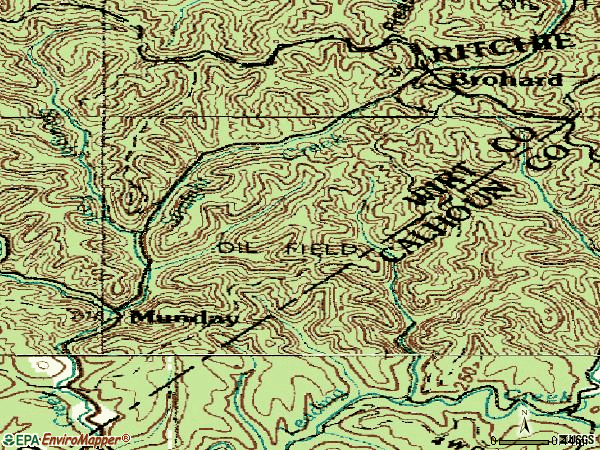 Zip code 26138 topographic map