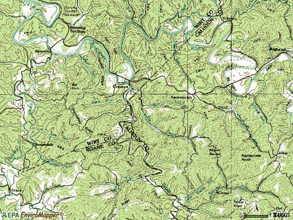 Zip code 26141 topographic map