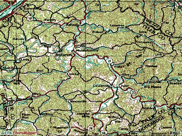 Zip code 26149 topographic map