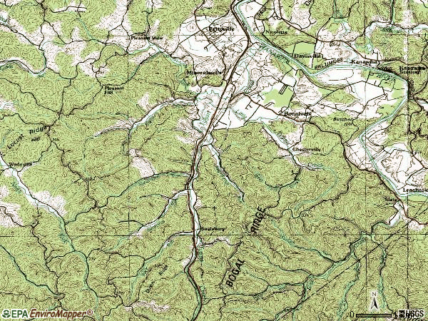 Zip code 26150 topographic map