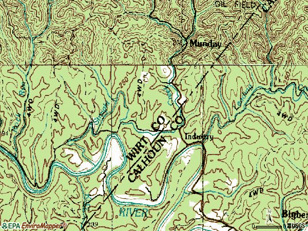 Zip code 26152 topographic map