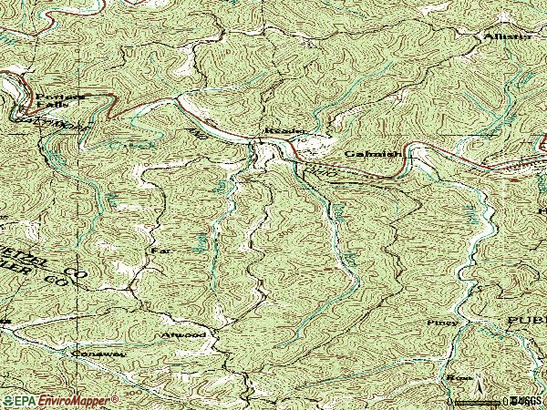 Zip code 26167 topographic map