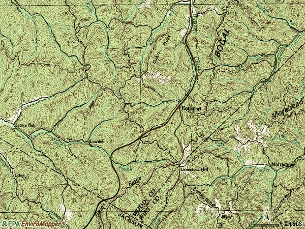 Zip code 26169 topographic map