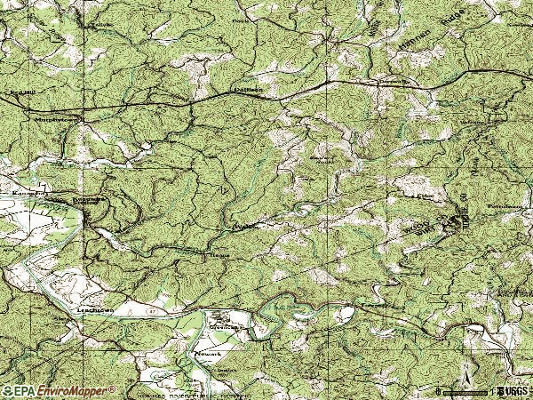 Zip code 26180 topographic map
