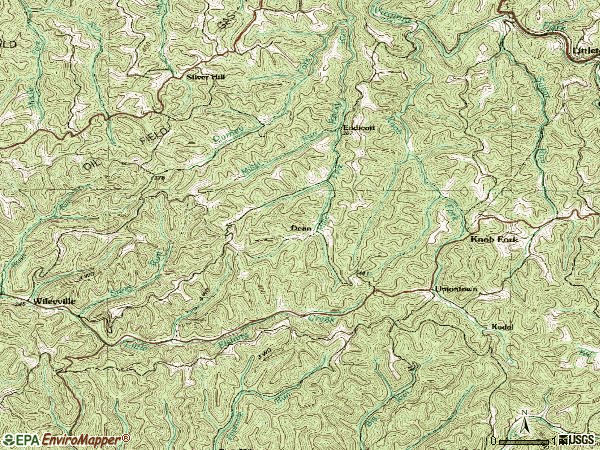 Zip code 26186 topographic map