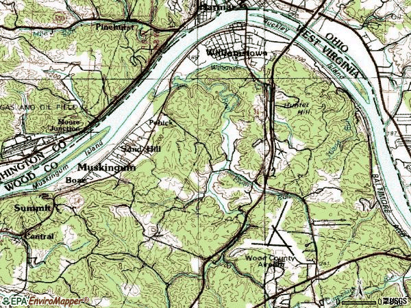 Zip code 26187 topographic map