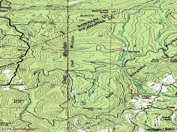 Zip code 26209 topographic map