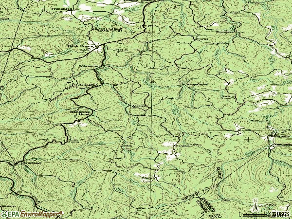 Zip code 26234 topographic map