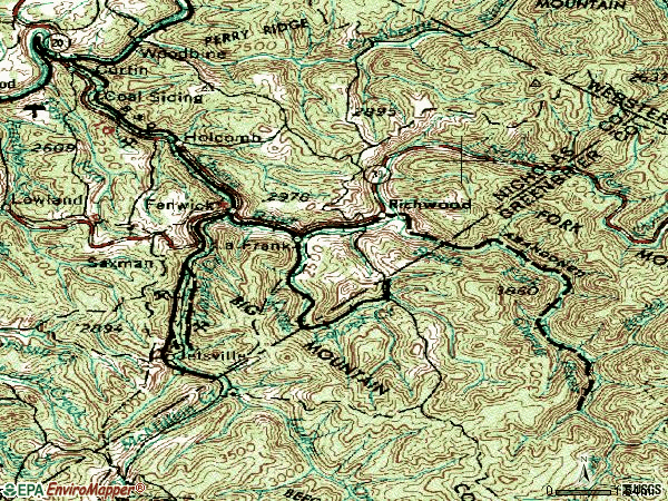 Zip code 26261 topographic map