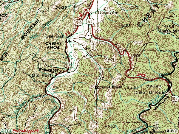 Zip code 26273 topographic map