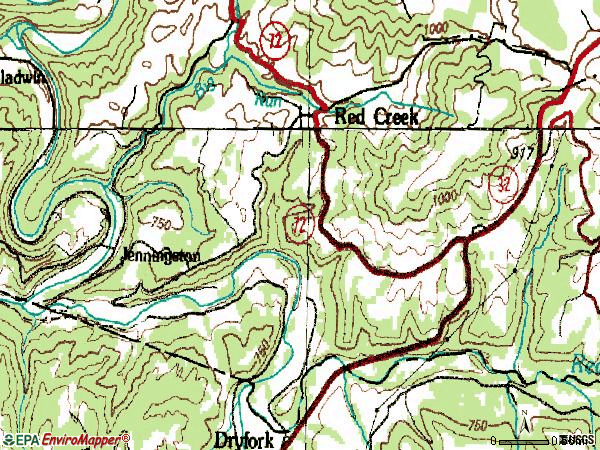 Zip code 26289 topographic map