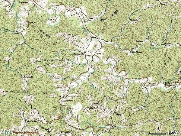 Zip code 26320 topographic map