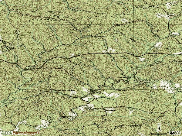 Zip code 26337 topographic map