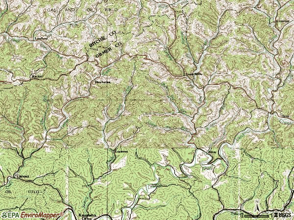 Zip code 26342 topographic map