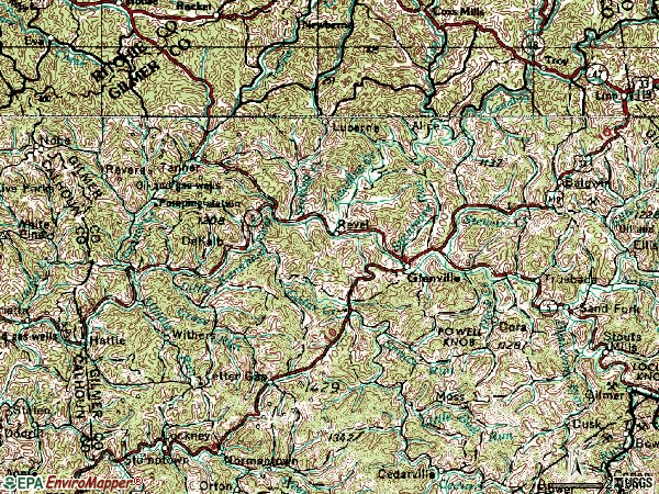 Zip code 26351 topographic map