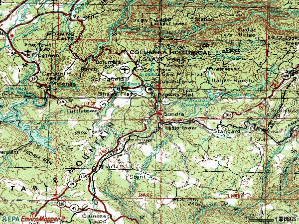 Zip code 95370 topographic map
