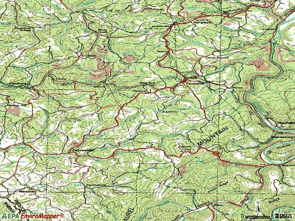 Zip code 26444 topographic map