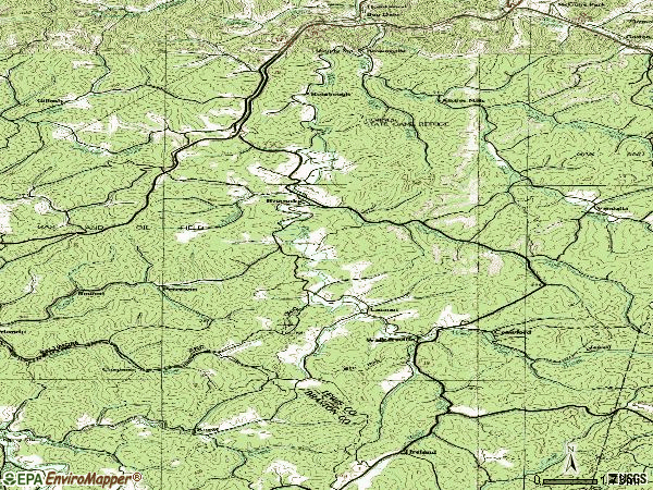 Zip code 26447 topographic map