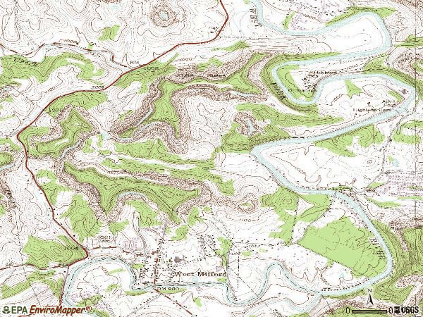 Zip code 26451 topographic map