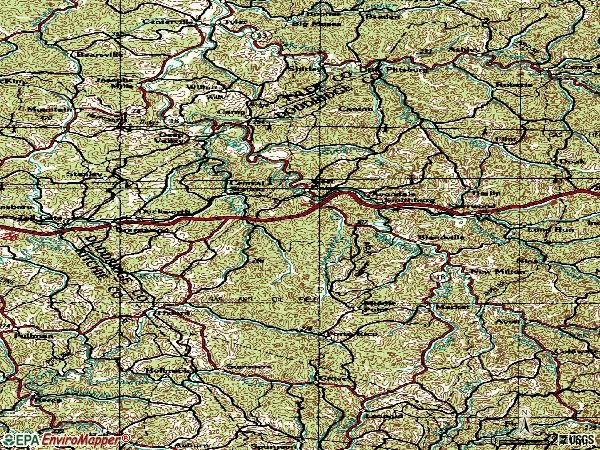 Zip code 26456 topographic map