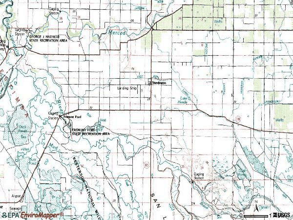 Zip code 95374 topographic map
