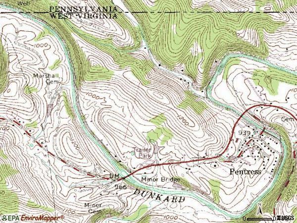 Zip code 26544 topographic map