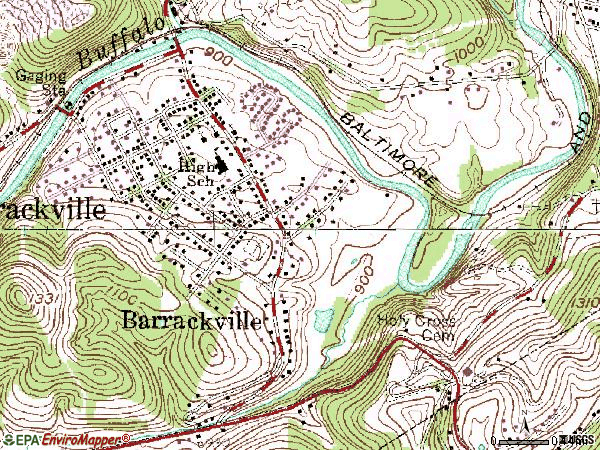 Zip code 26559 topographic map