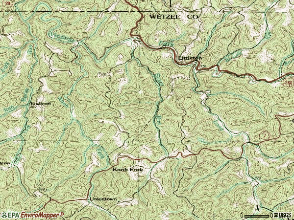 Zip code 26581 topographic map