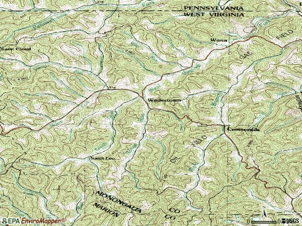 Zip code 26589 topographic map