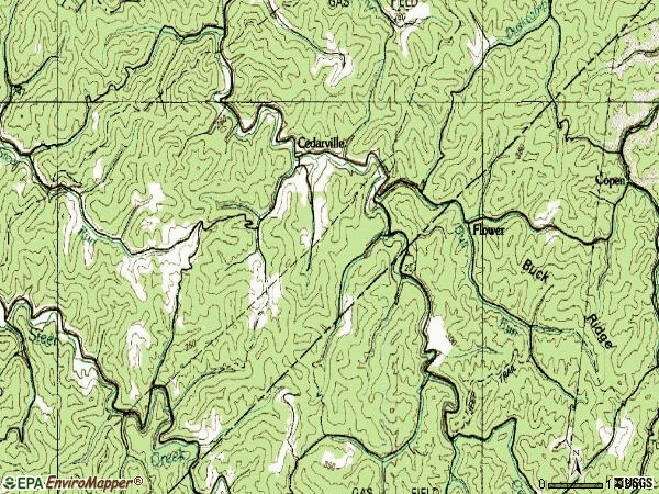 Zip code 26611 topographic map
