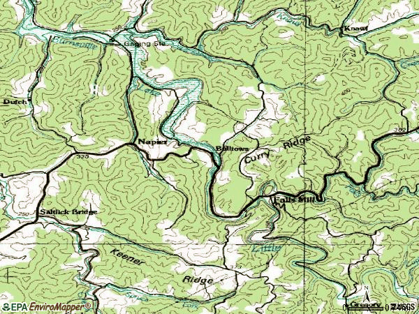 Zip code 26631 topographic map
