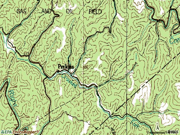 Zip code 26634 topographic map