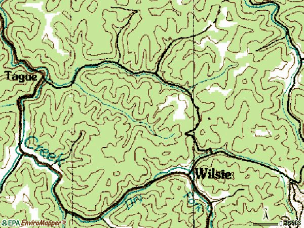 Zip code 26641 topographic map