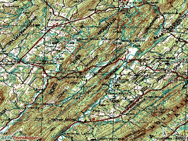 Zip code 26711 topographic map